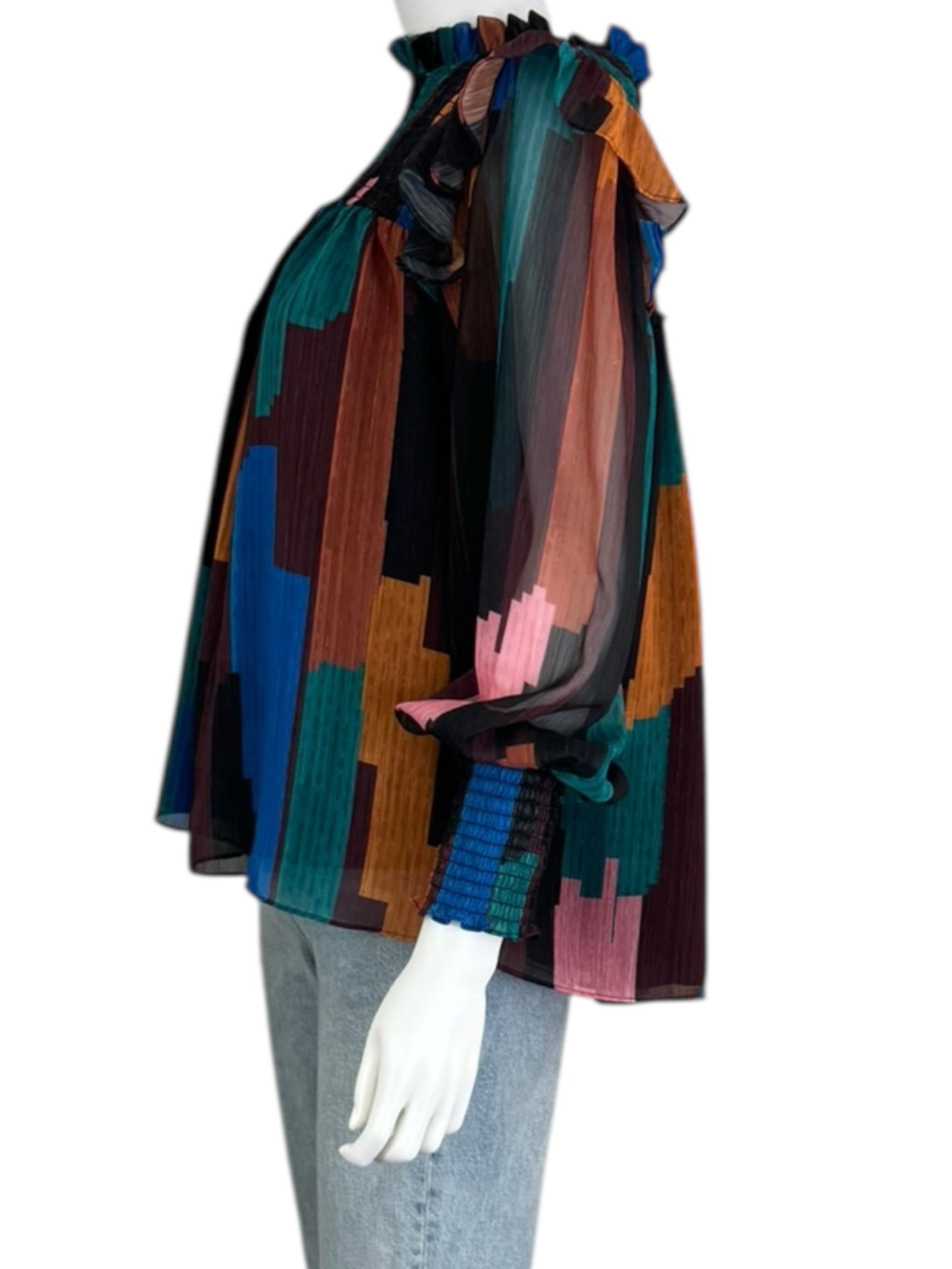 Willa Story Brushstroke Cates Blouse Size M