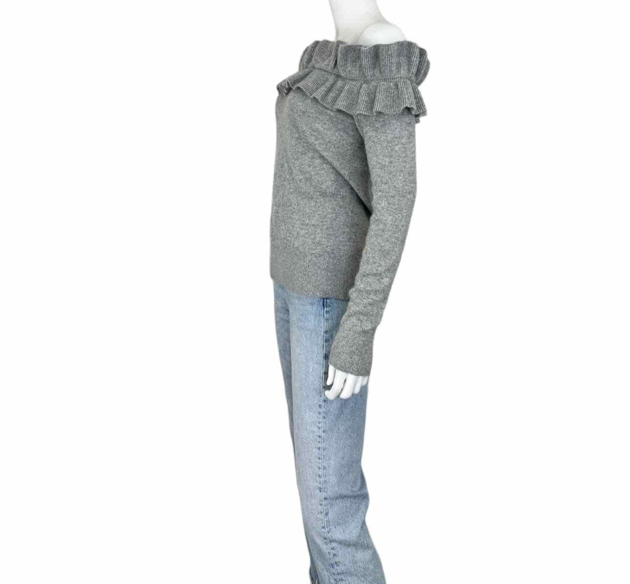 CLUB MONACO Gray Cashmere Off Shoulder Sweater Size S