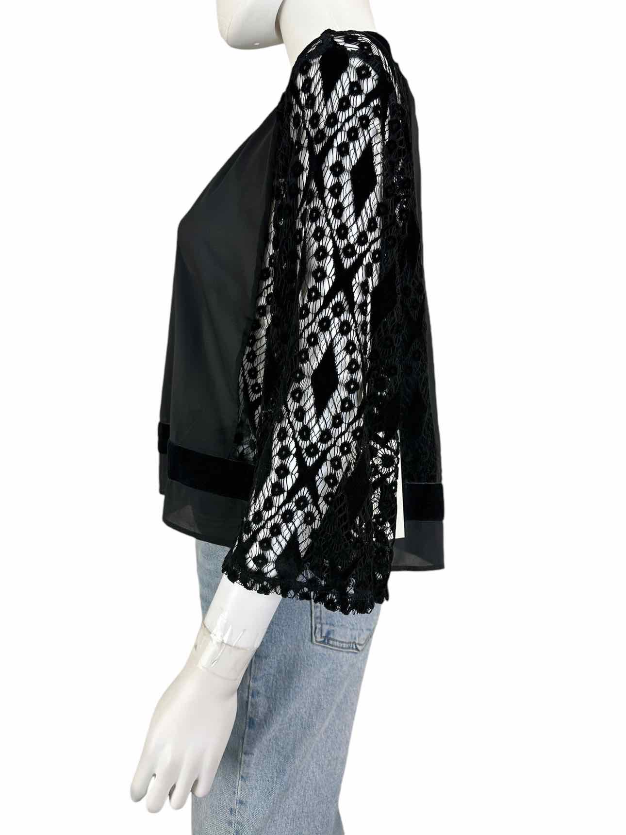 tart Black Lace Velvet Blouse Size S