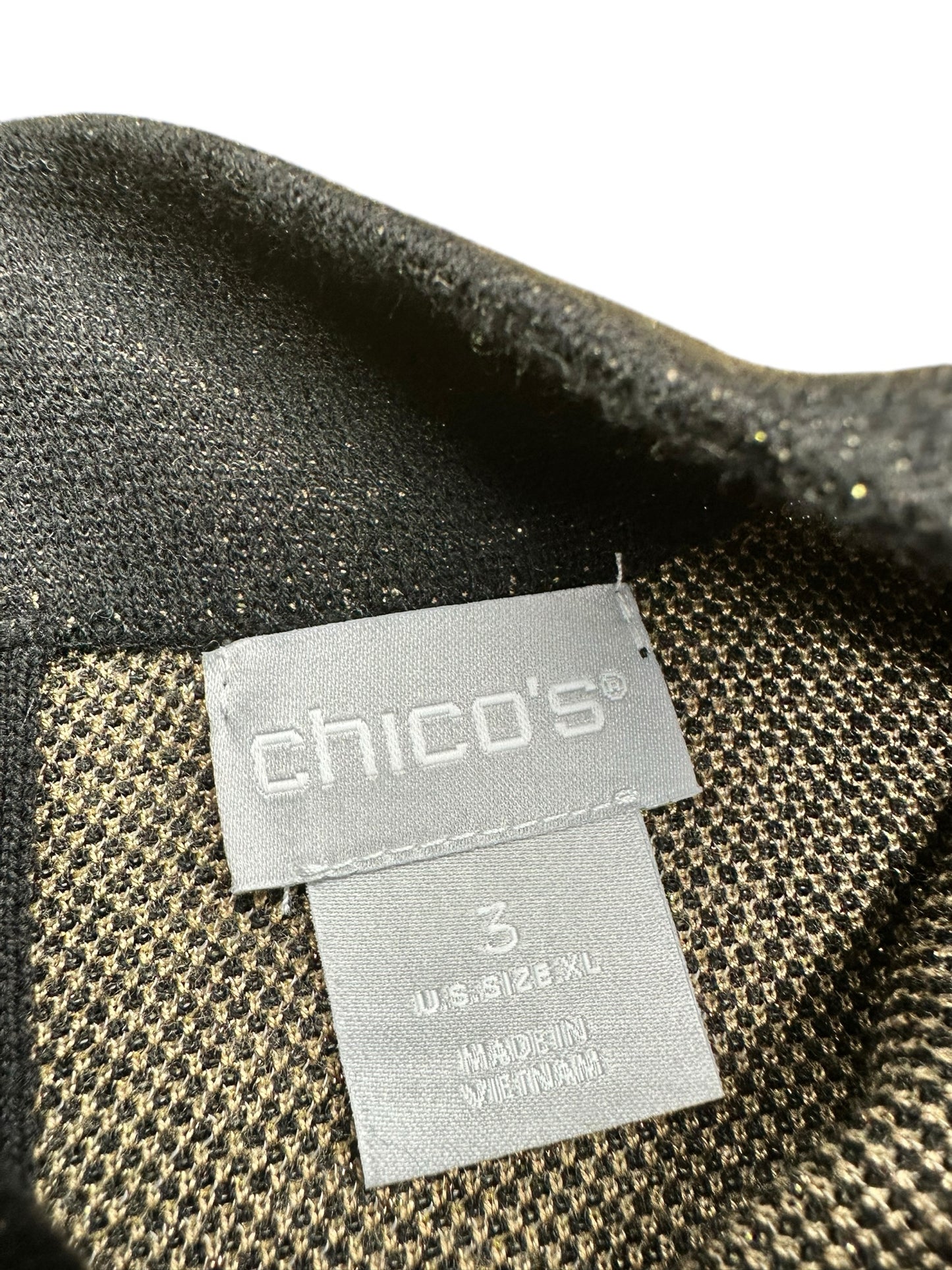 chicos Black and Gold Mock Neck Sweater Size XL