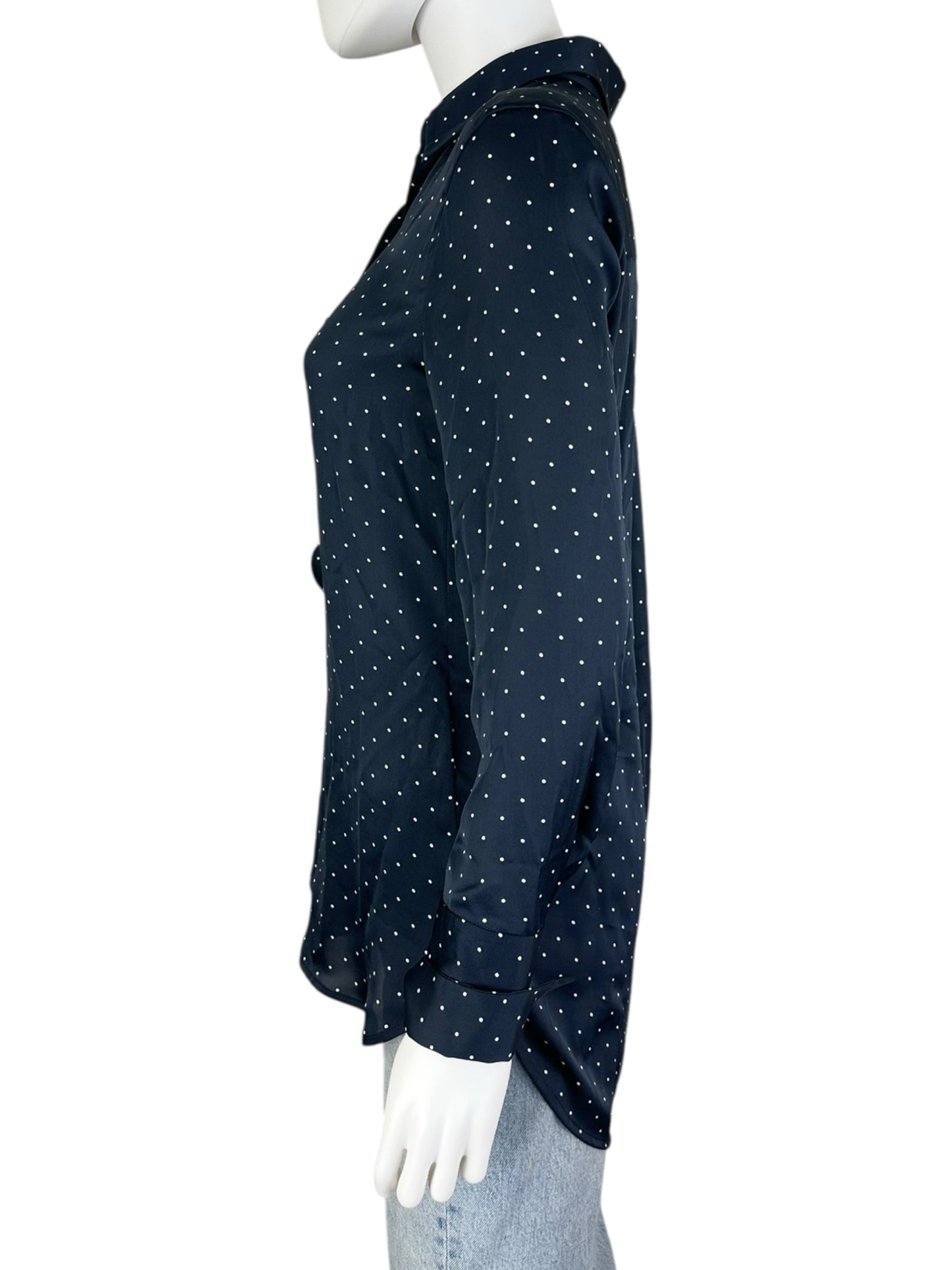 EQUIPMENT Navy Silk Button Down Size S