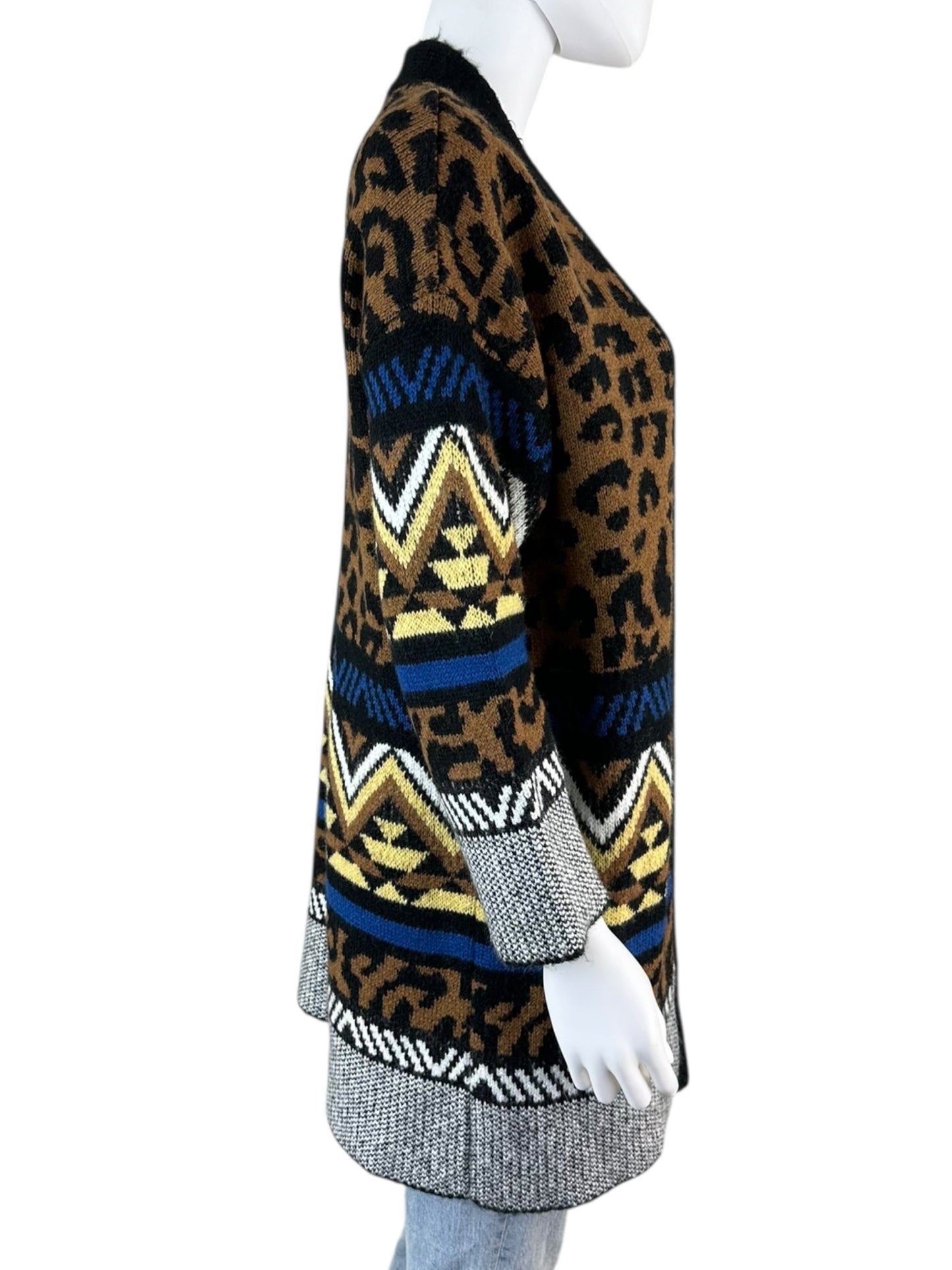 by anthropologie Marseille Leopard Sweater Cardigan Size XS