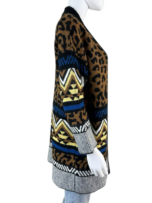 by anthropologie Marseille Leopard Sweater Cardigan Size XS