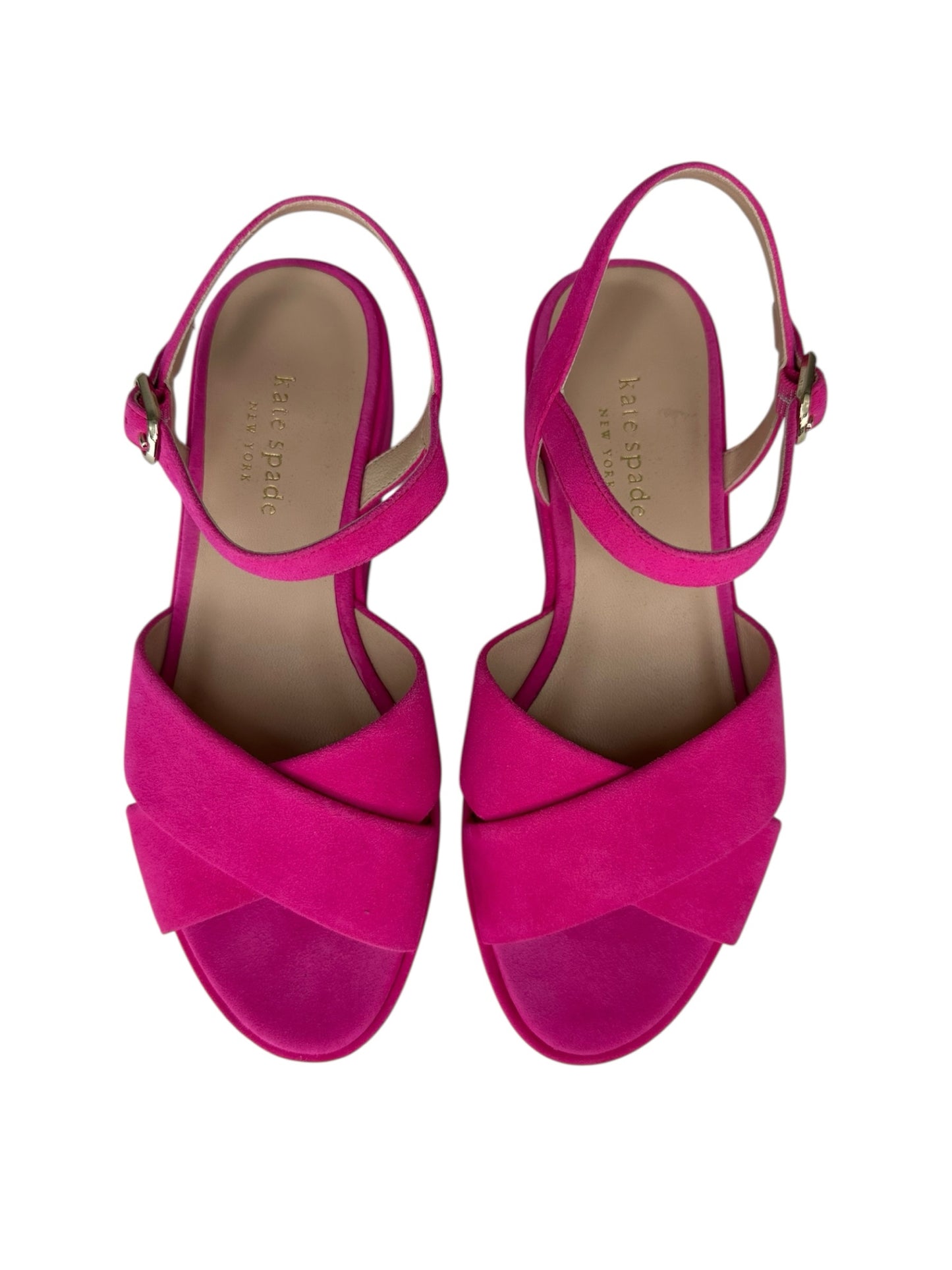 Kate Spade New York Pink Bunton Suede Platform Sandals Size 6