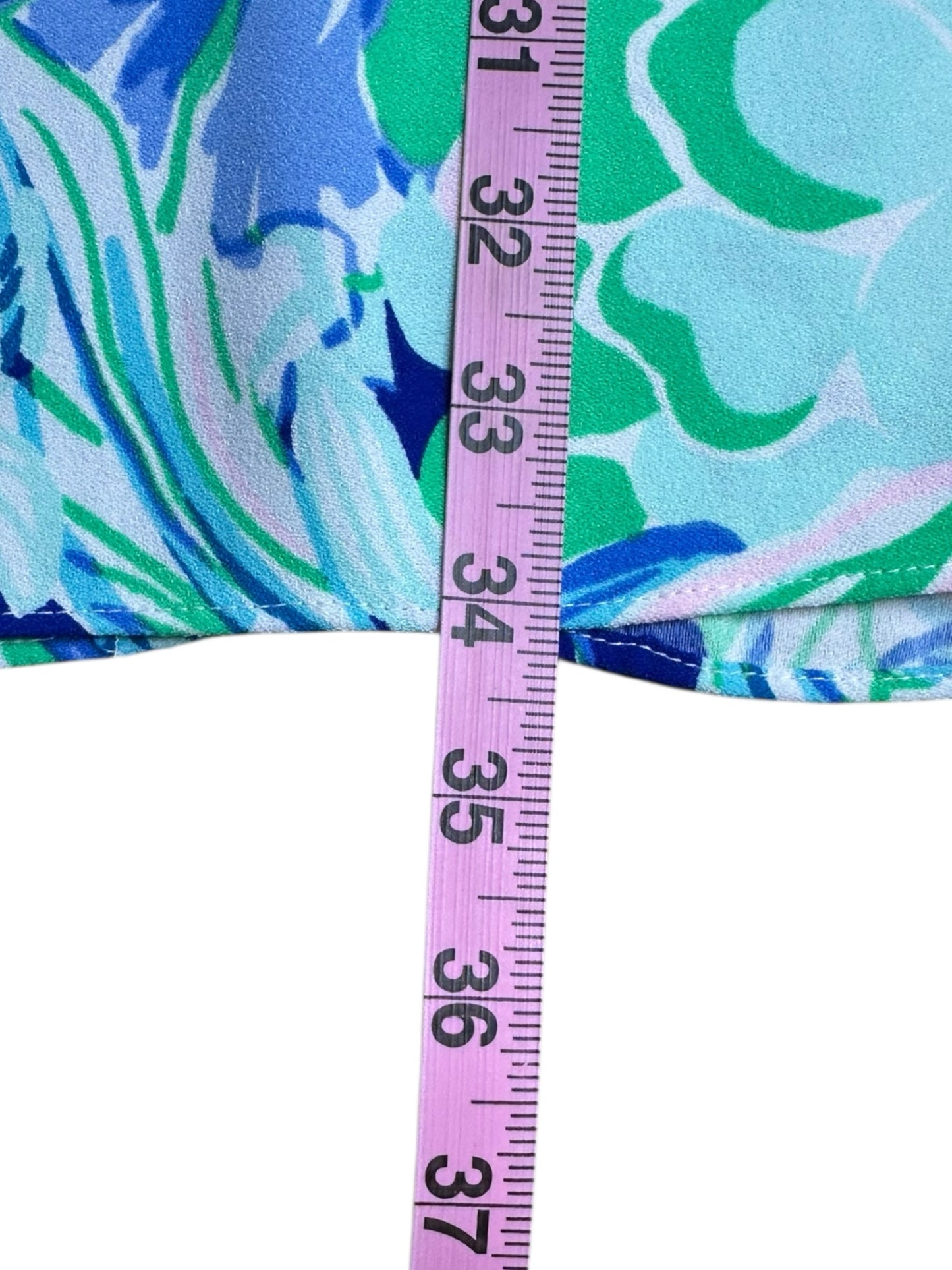 Lilly Pulitzer Blue and Green Mini Dress Size 14