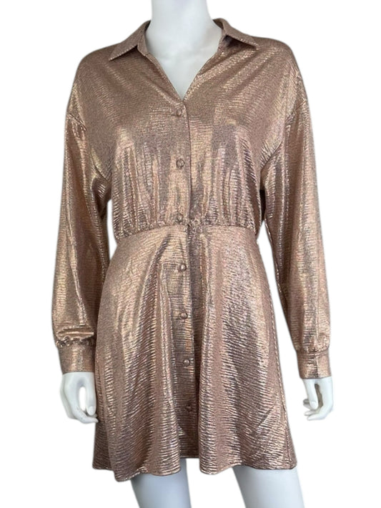 SELF CONTRAST NWT Rose Gold Mini Dress Size L
