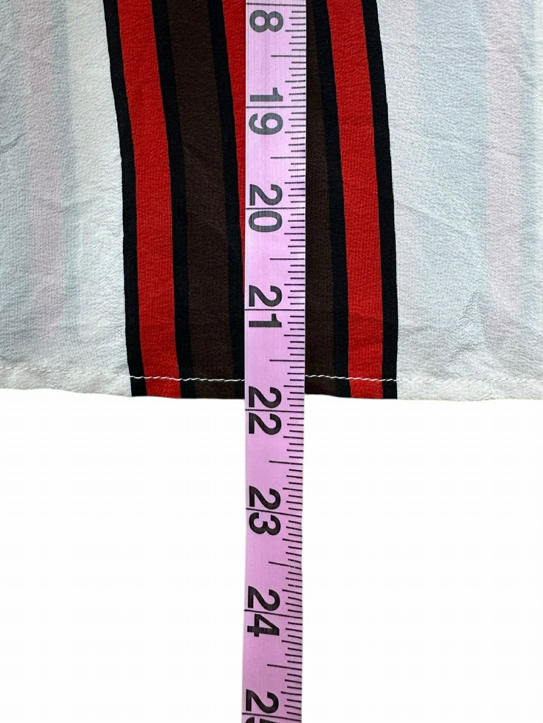 Tory Burch 100% Silk Red Striped Blouse Size 2