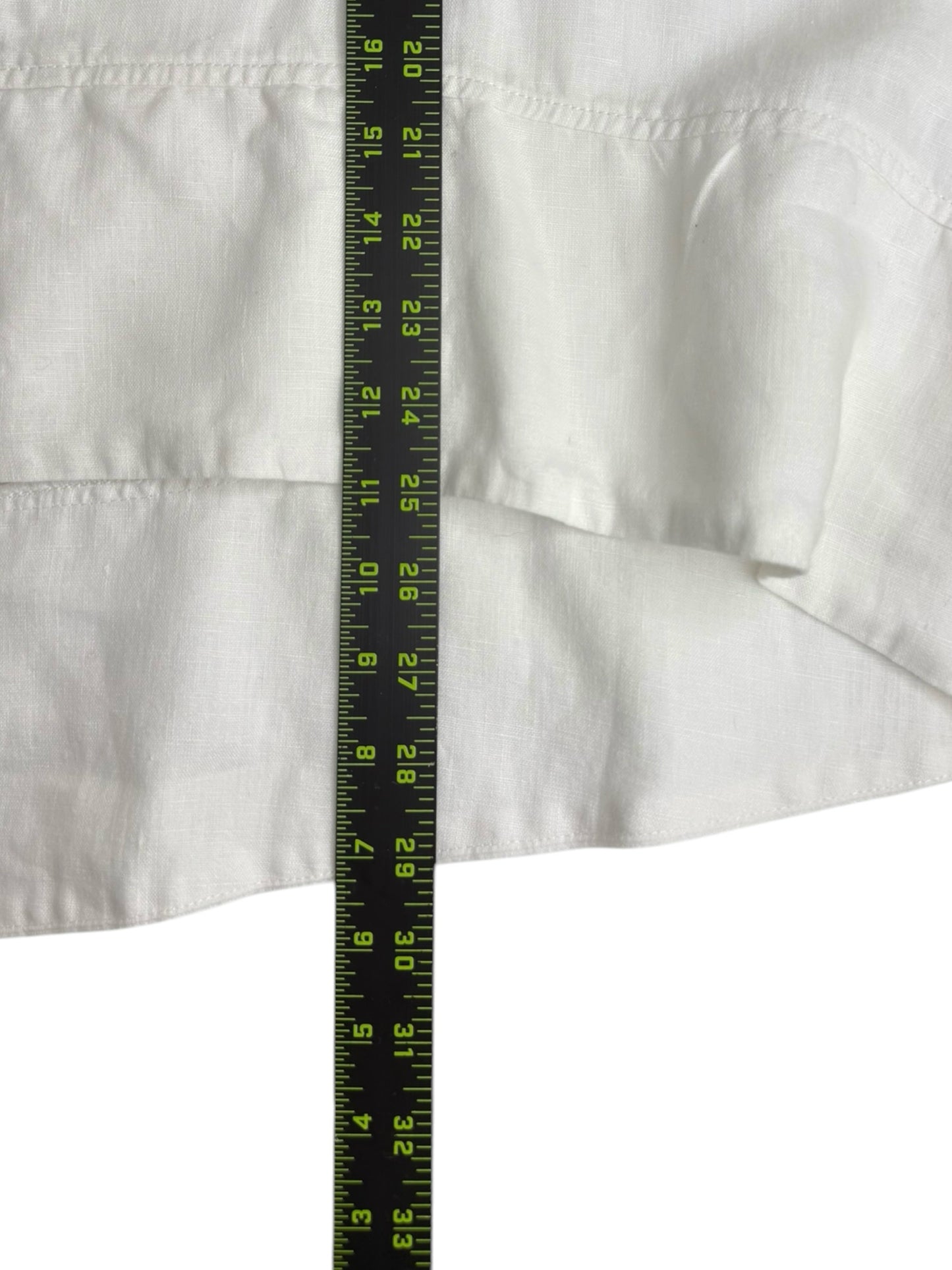 TRINA TURK White 100% Linen Blouse Size L