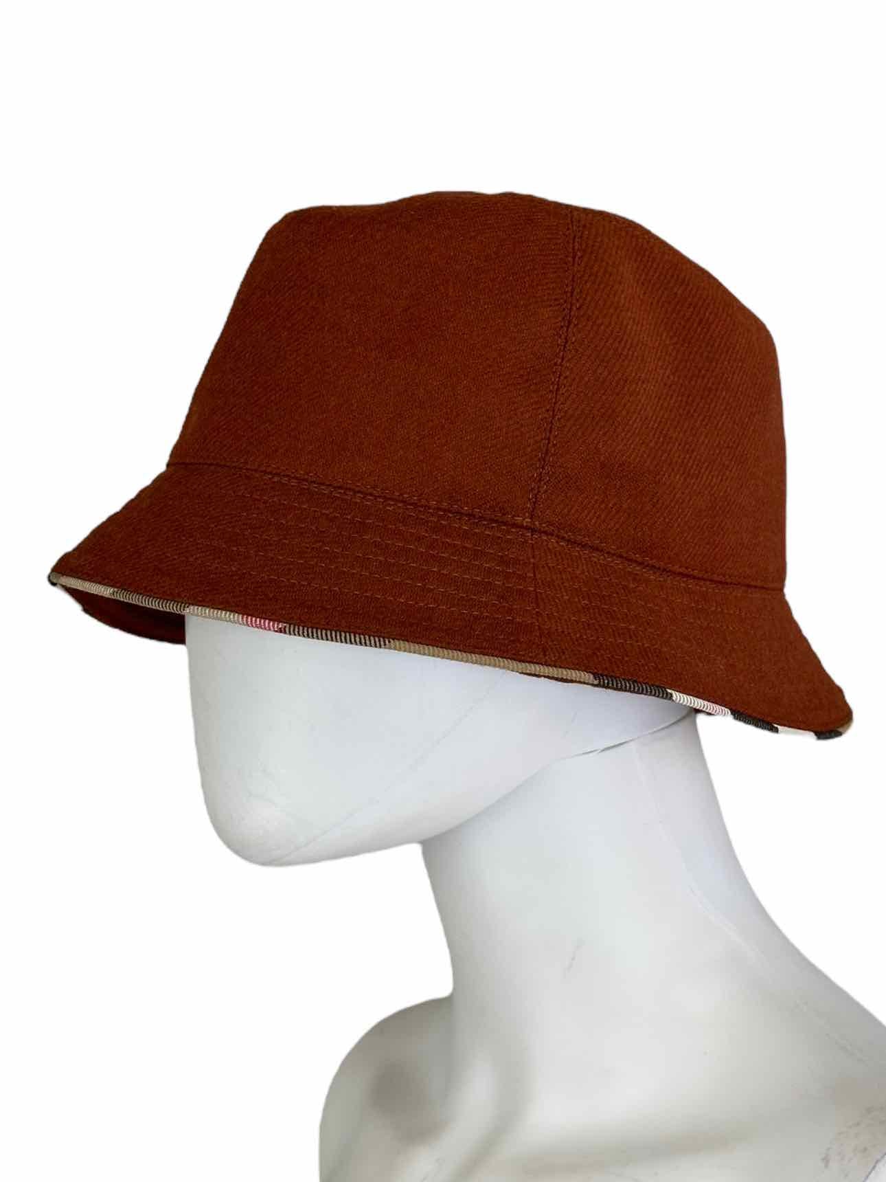BURBERRY Burnt Orange Wool Bucket Hat Size M