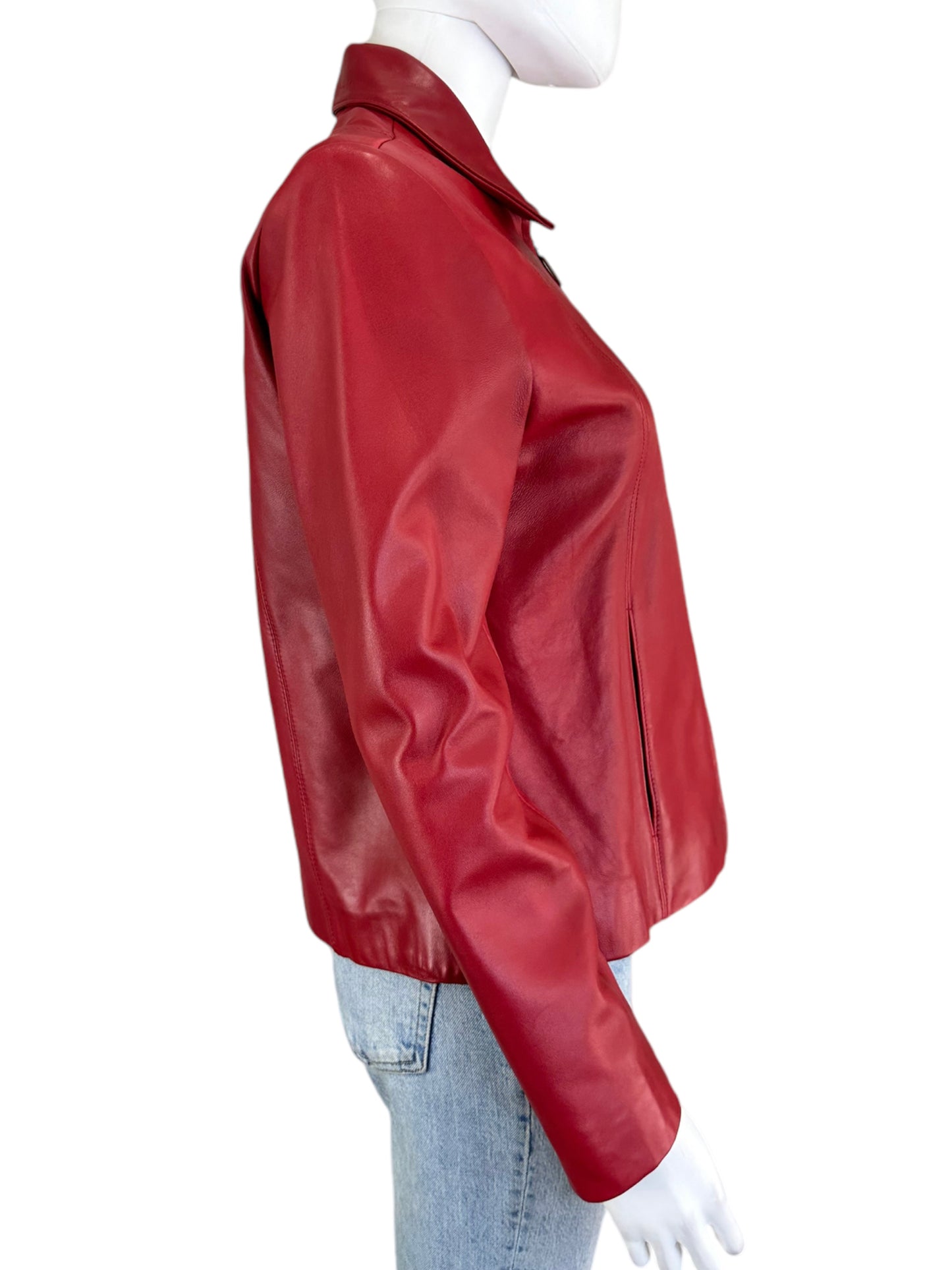 ADLER Red Lamb Leather jacket Size M