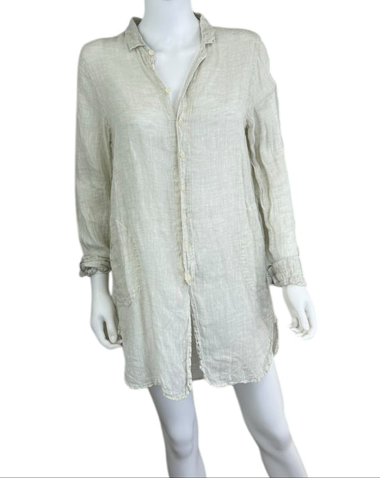 CP SHADES 100% Linen Tan Dress Size XS