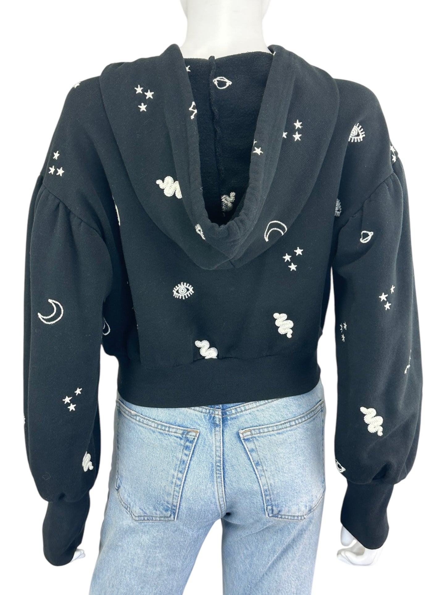 Cleobella Black Cropped Zip Up Jacket Size S