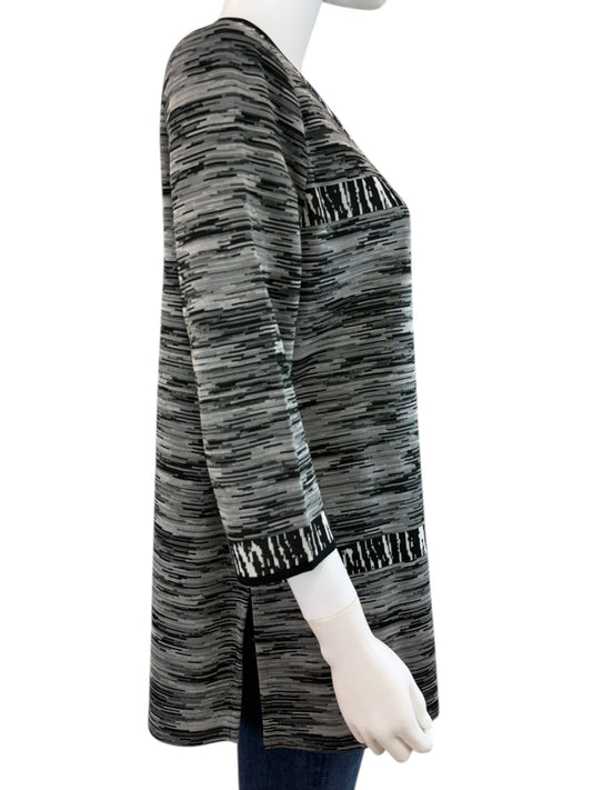 MING WANG Black Heather Sweater Jacket Size M