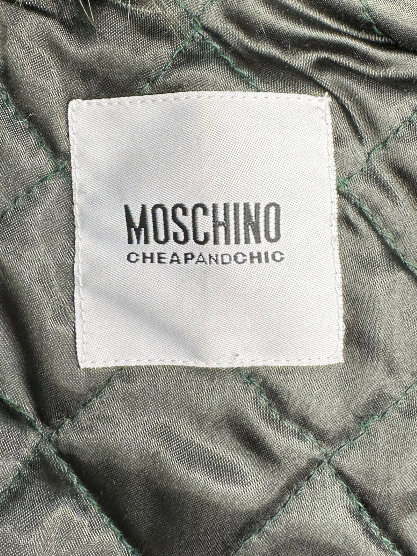MOSCHINO Green Fur Trim Jacket Size 8
