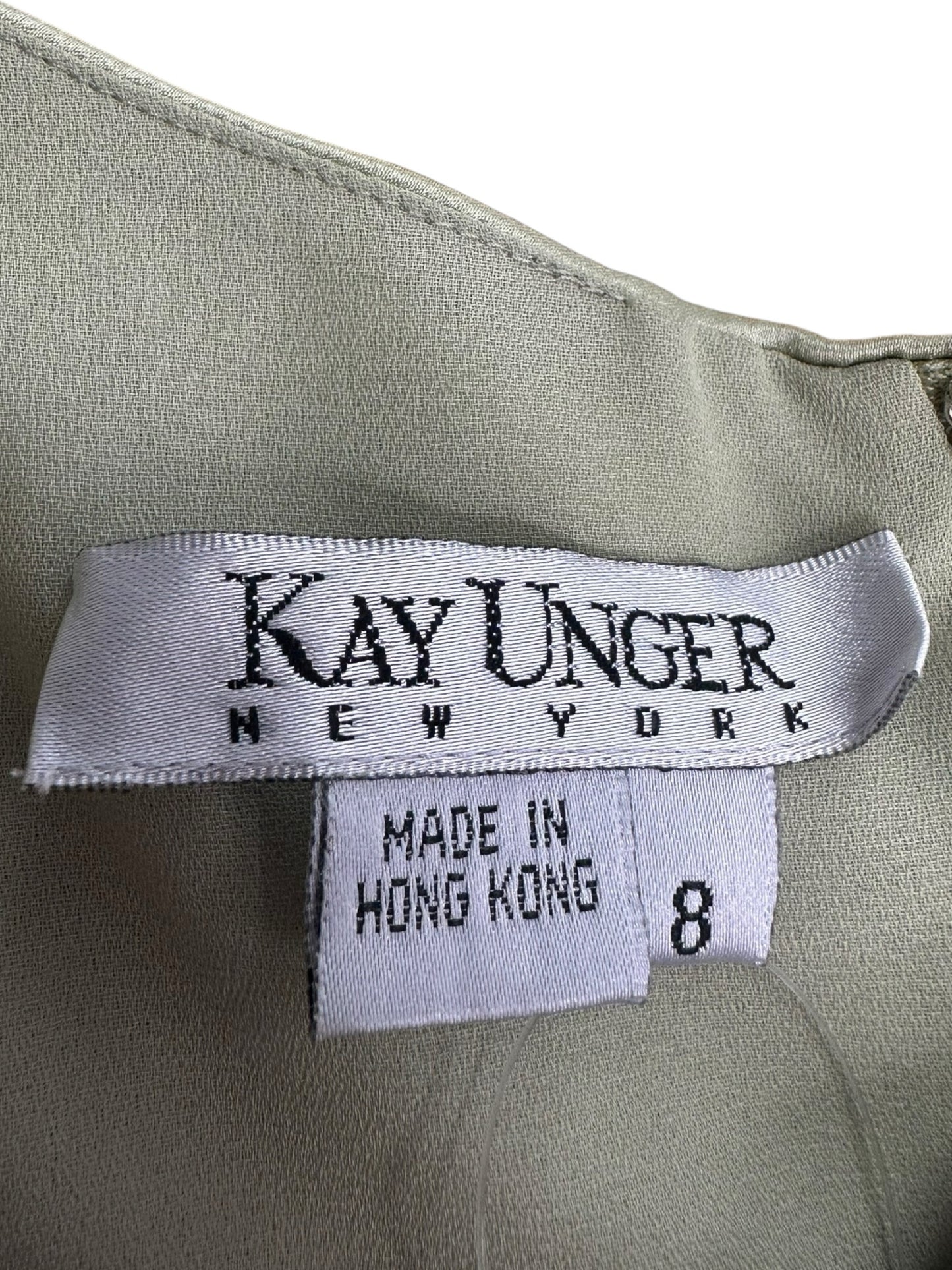 Kay Unger NWT Green Silk Cocktail Dress Size 8