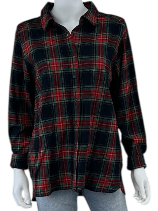 PENDLETON Plaid Flannel Button-Down Shirt Size L