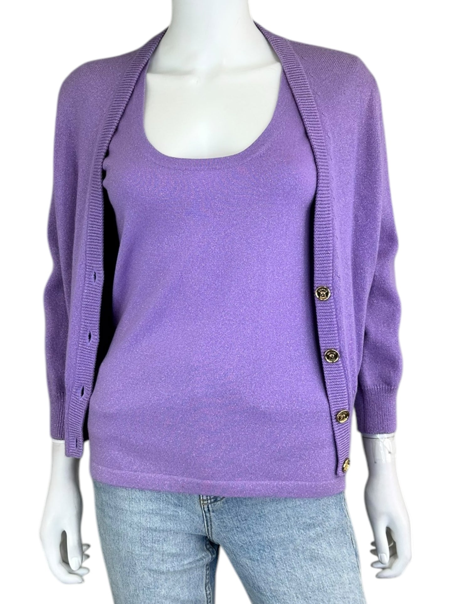 michael kors Cashmere Blend Purple 2 PC Knit Set Size M