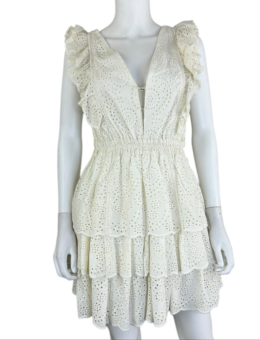 Love the Label Cream Eyelet Mini Dress Size S