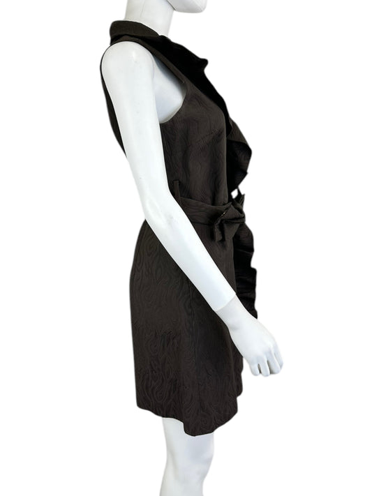 MILLY of New York Brown Ruffle Mini Dress Size 6