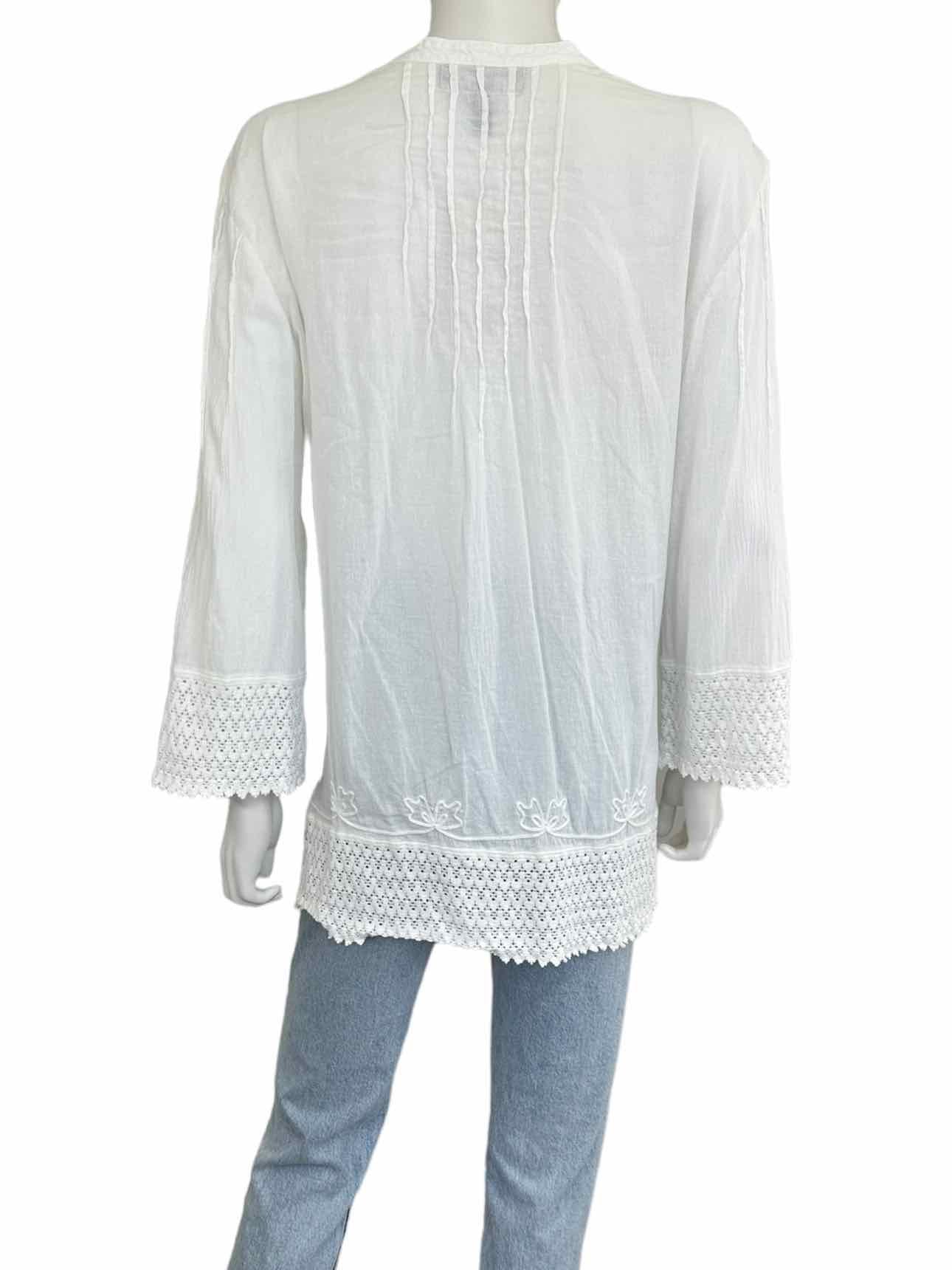 Gretty Zuegar 100% Cotton White Blouse Size L