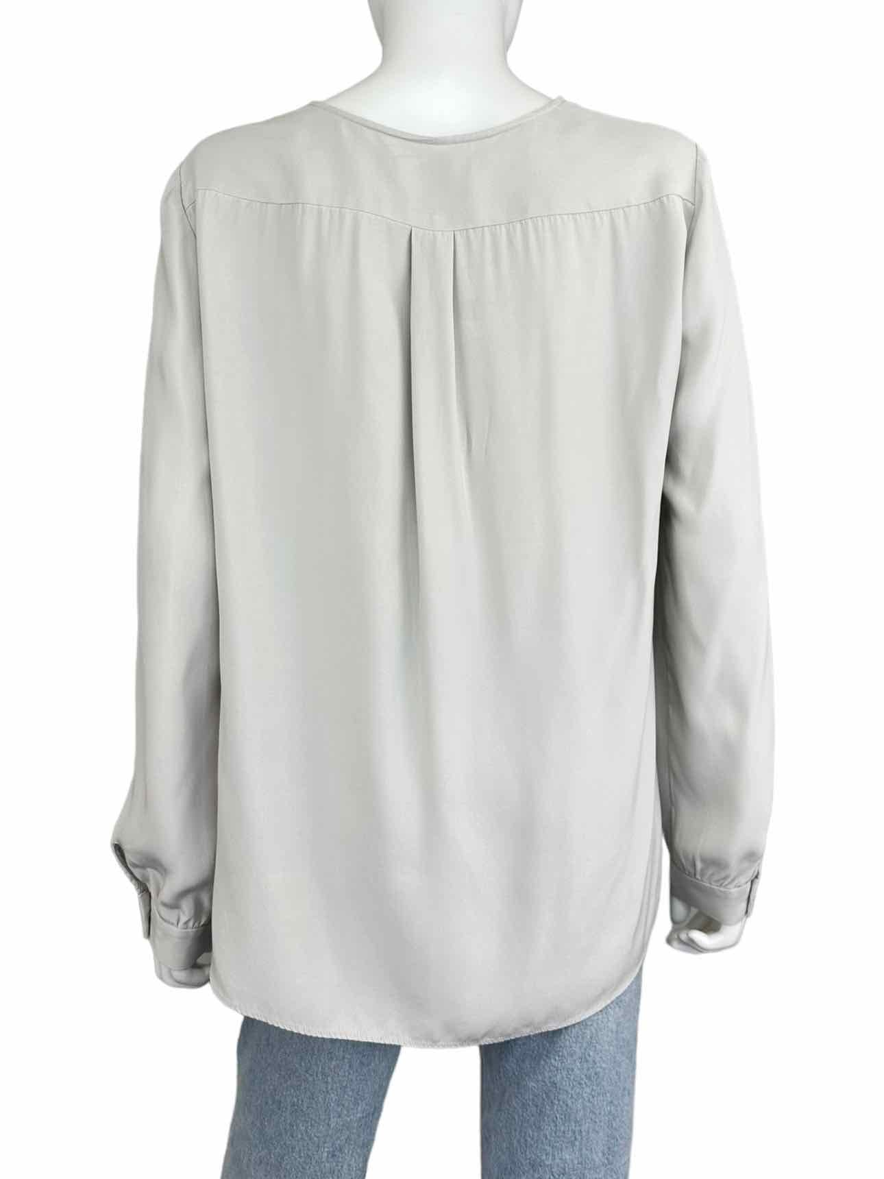 LAFAYETTE 148 NEW YORK Gray 100% Silk Blouse Size 10