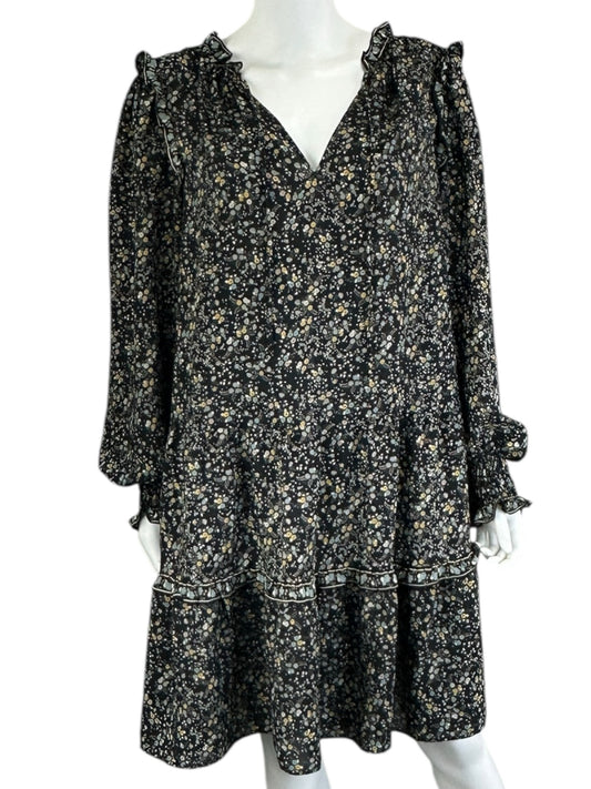 MAX STUDIO Black Floral Casual Dress Size XL