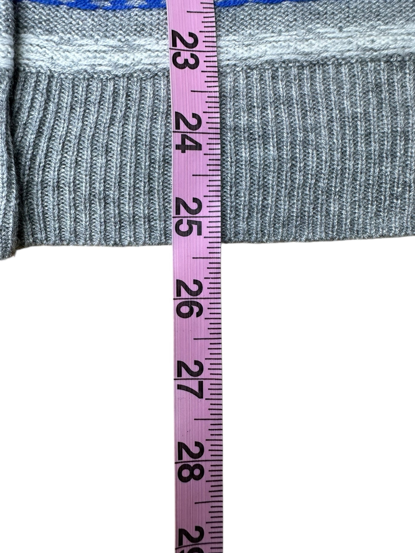 Talbots NWT Gray Fair Isle Lambswool Sweater Cardigan Size MP