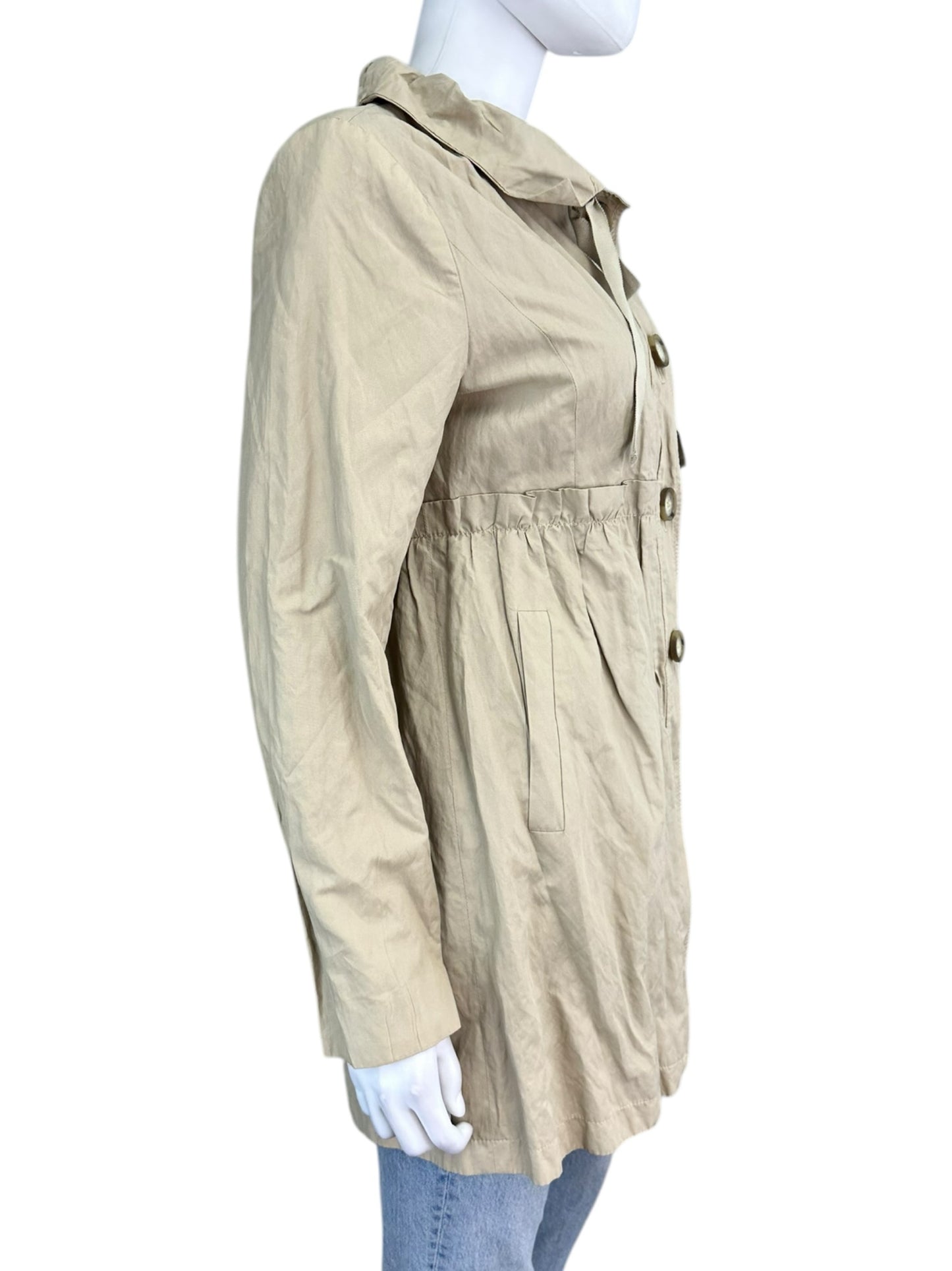 LOFT Khaki Lightweight Raincoat Size S