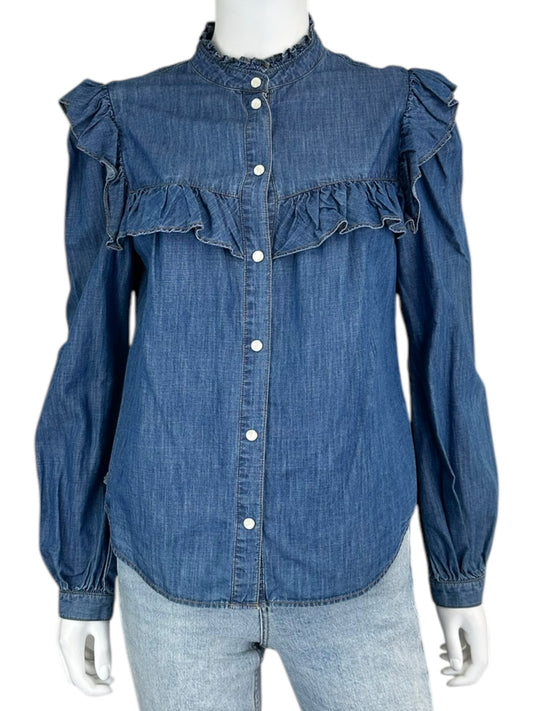 VERONICA BEARD Blue Denim Button-down Size 2