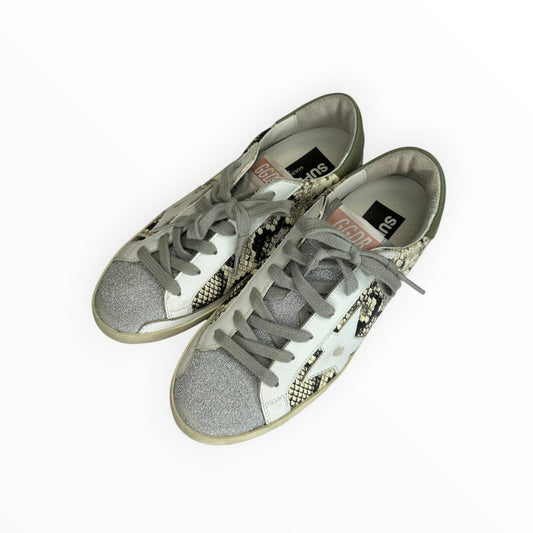 GOLDENGOOSE Super-Star Python Print Glitter Low Top Sneakers Size 37