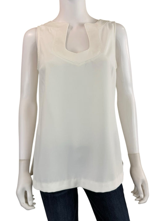 TRINA TURK White Satin Shell Size S