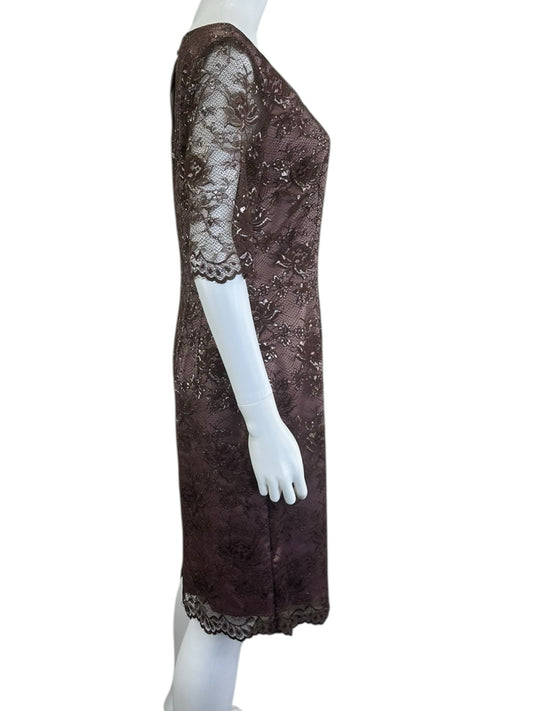 ANTONIO MELANI NWT Mauve Lace Cocktail Dress Size 10