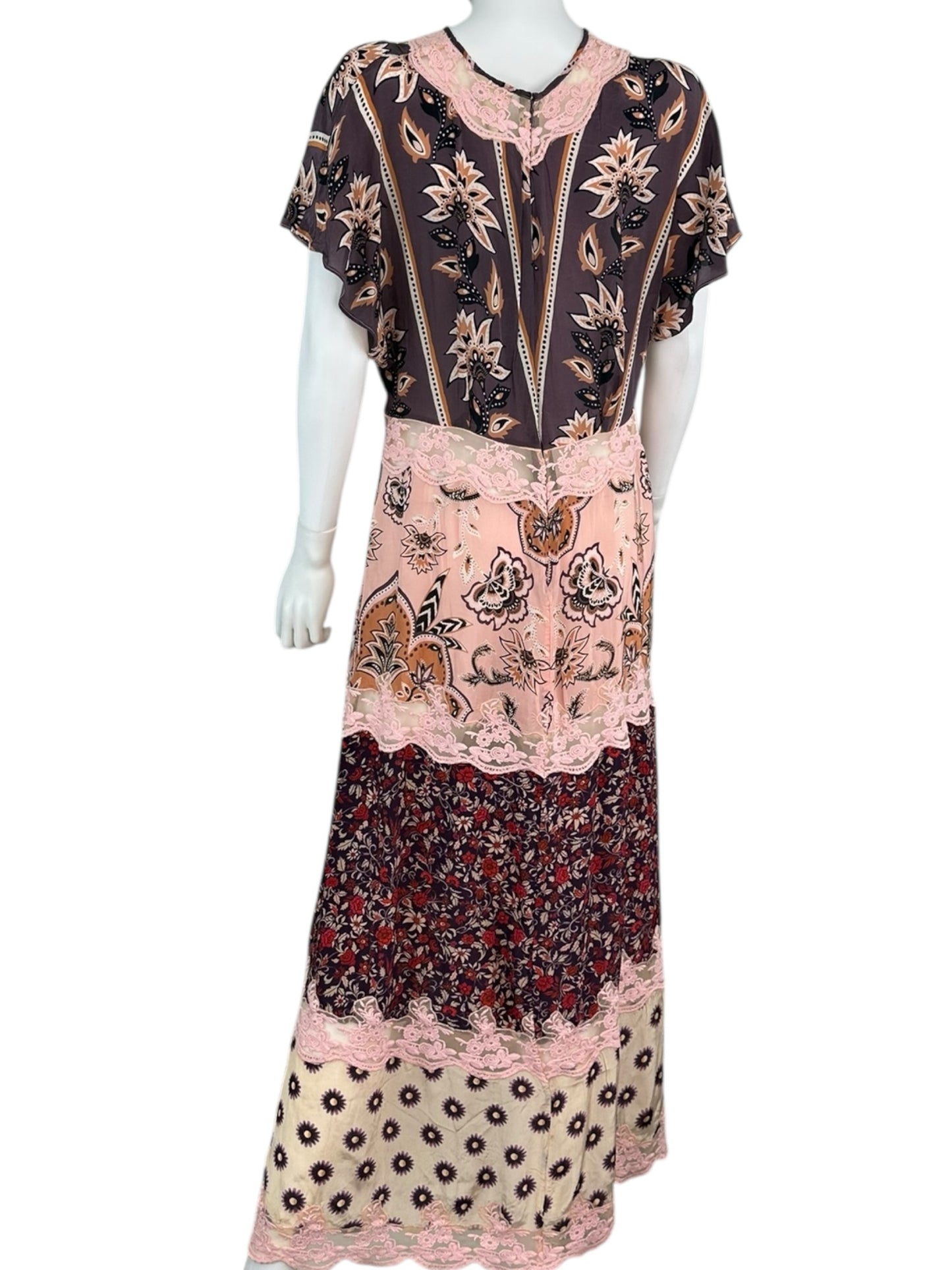 FARM Rio NWT Pink Glam Tapestry Maxi Dress Size M
