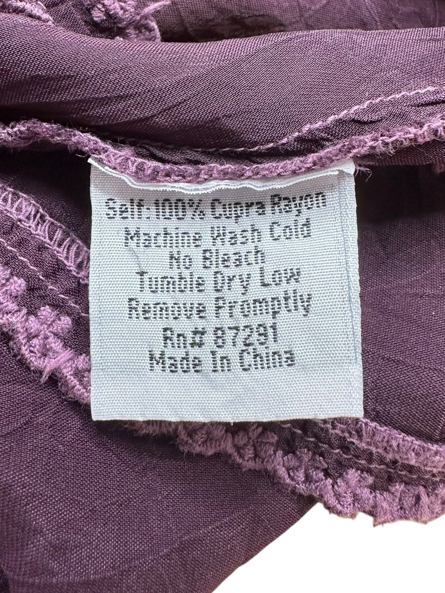 Johnny Was Purple Embroidered Tunic Top Size XS