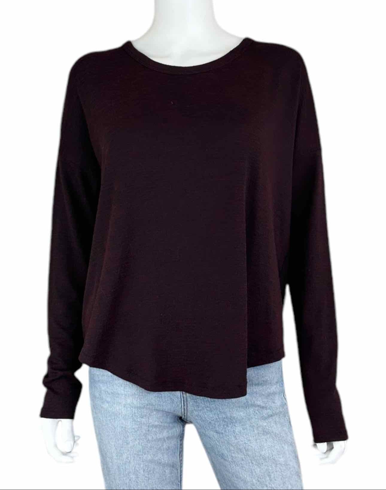Rag & Bone Maroon Knit Long Sleeve Top Size M