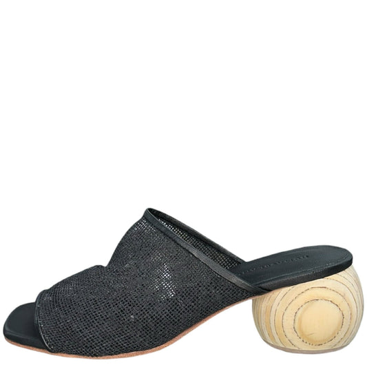Huma Blanco Black Mesh Milla Mule Sandals SIze 38