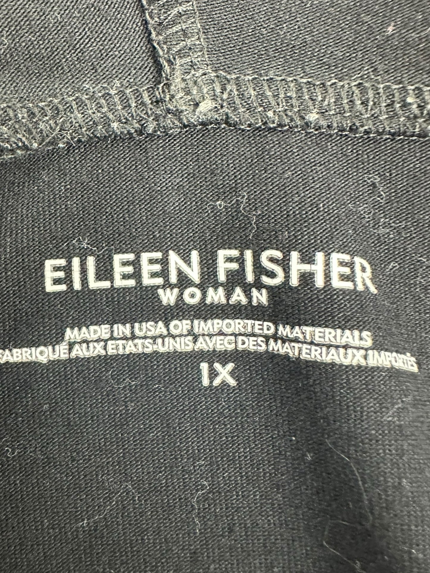 EILEEN FISHER Black Organic Cotton Sweater Cardigan Size 1X