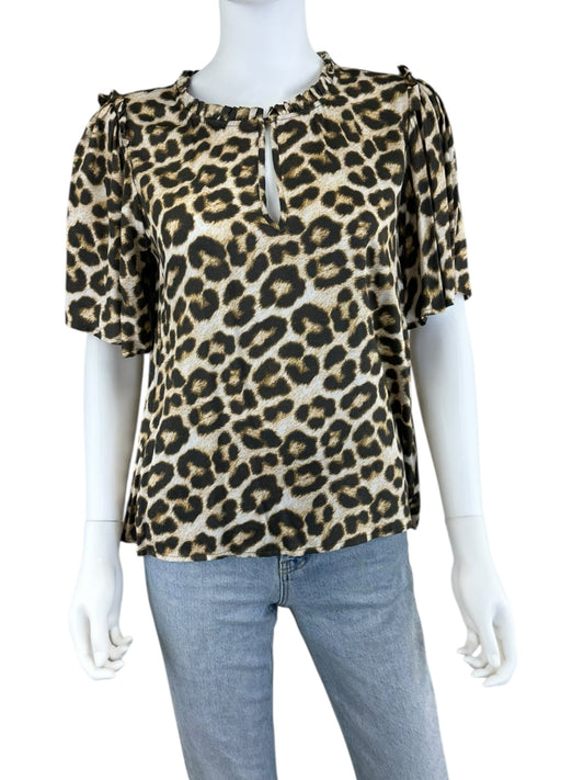 velvet BY GRAHAM & SPENCER Leopard Blouse Size S