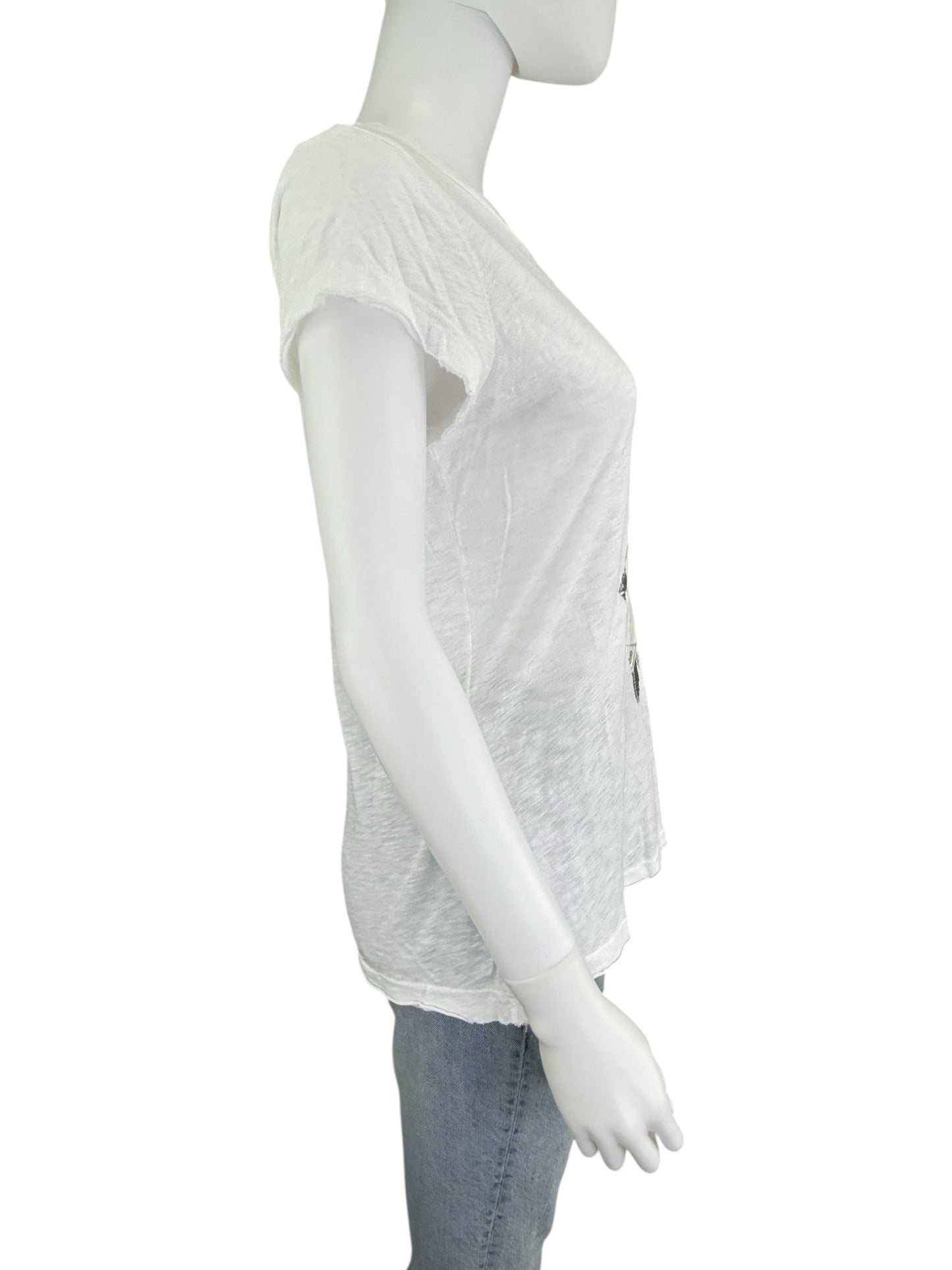 Michael Stars White Graphic Tee Size O/S