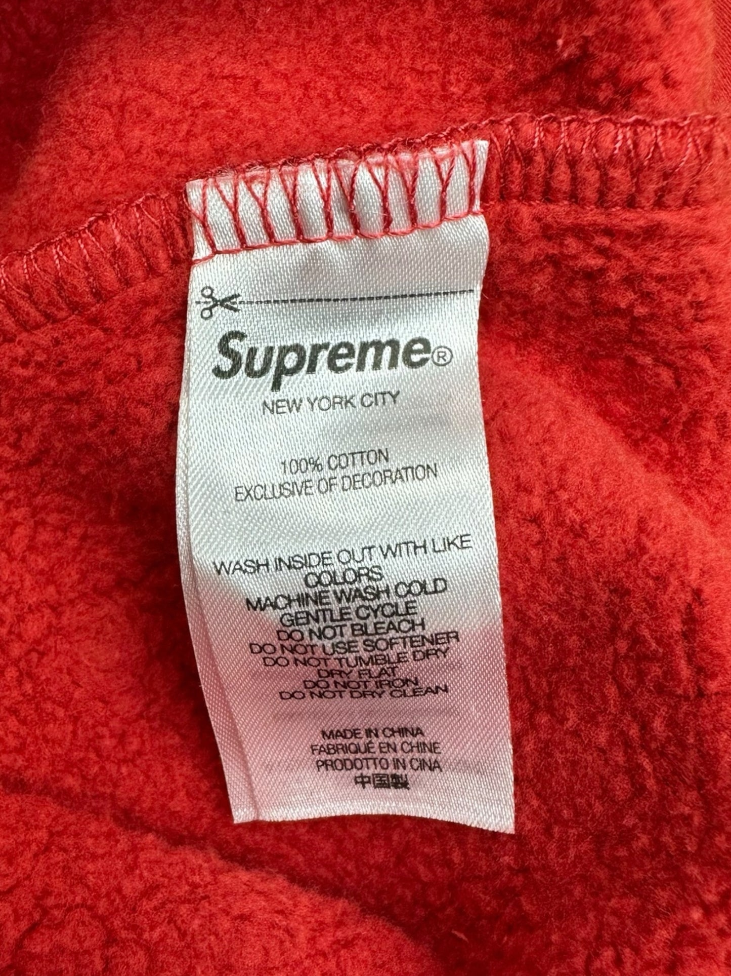 Supreme Red Rhinestone Hoodie Size S