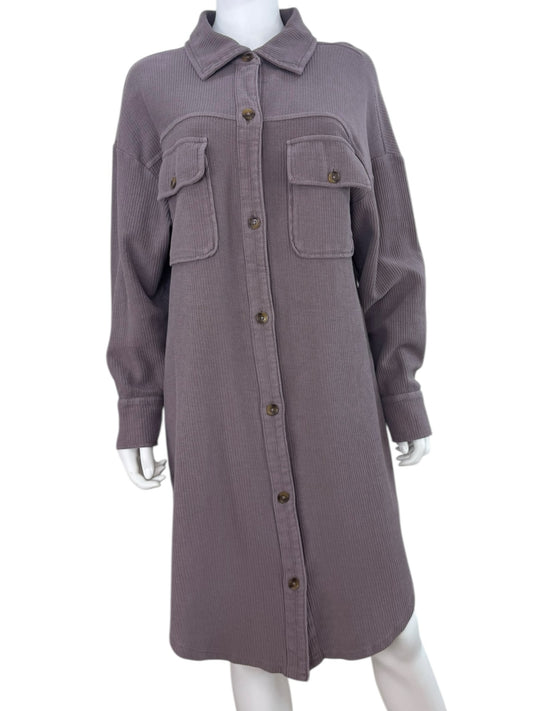 pilcro Lilac Ribbed Shirt Dress Size M