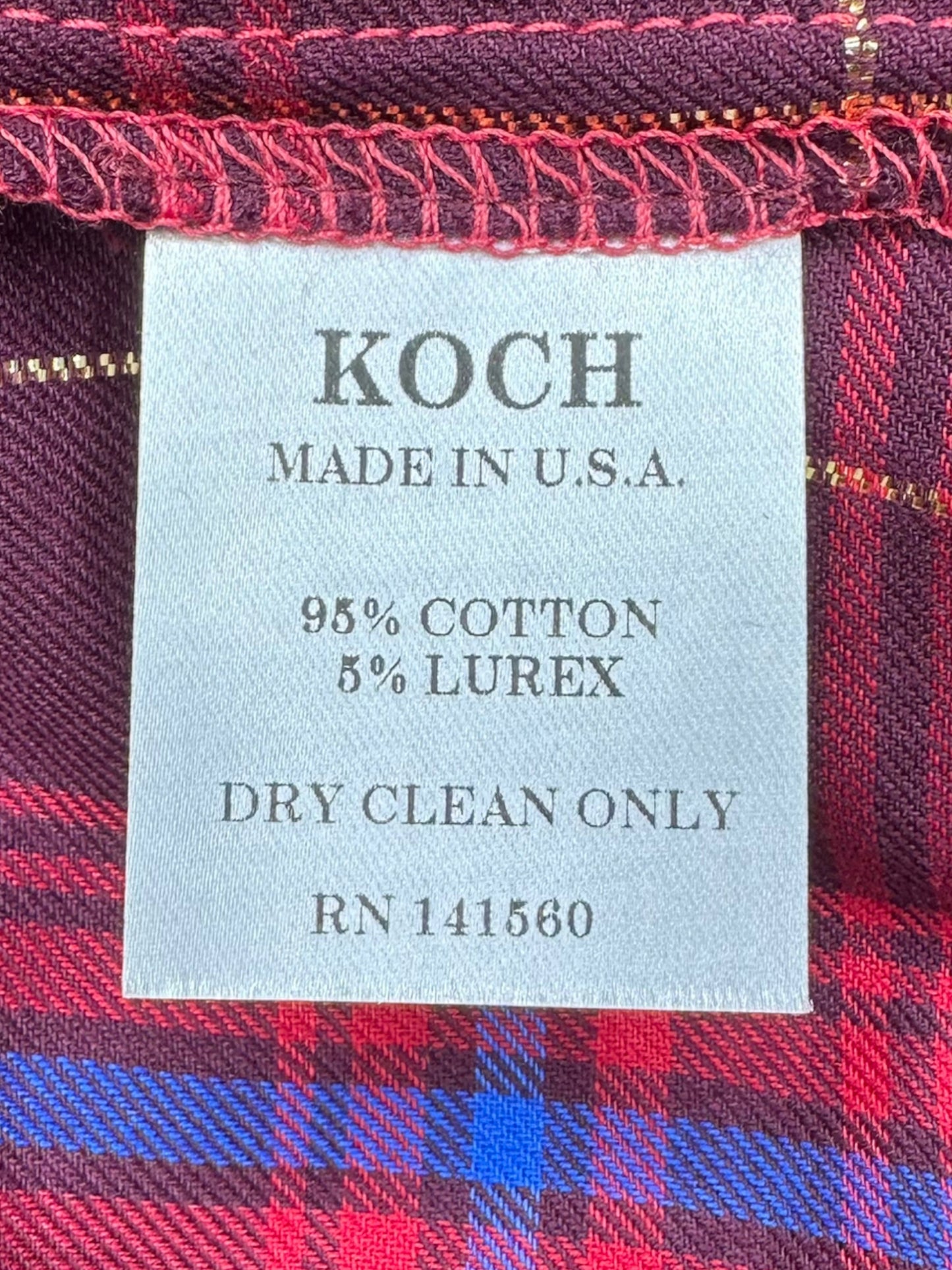 KOCH Red and Gold Ruffle Button-Down Size S