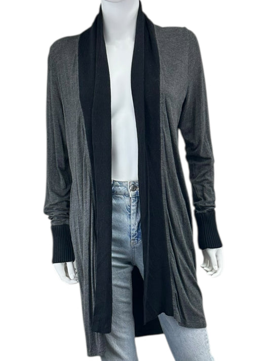 WHITE + WARREN Gray Knit Cardigan Size L