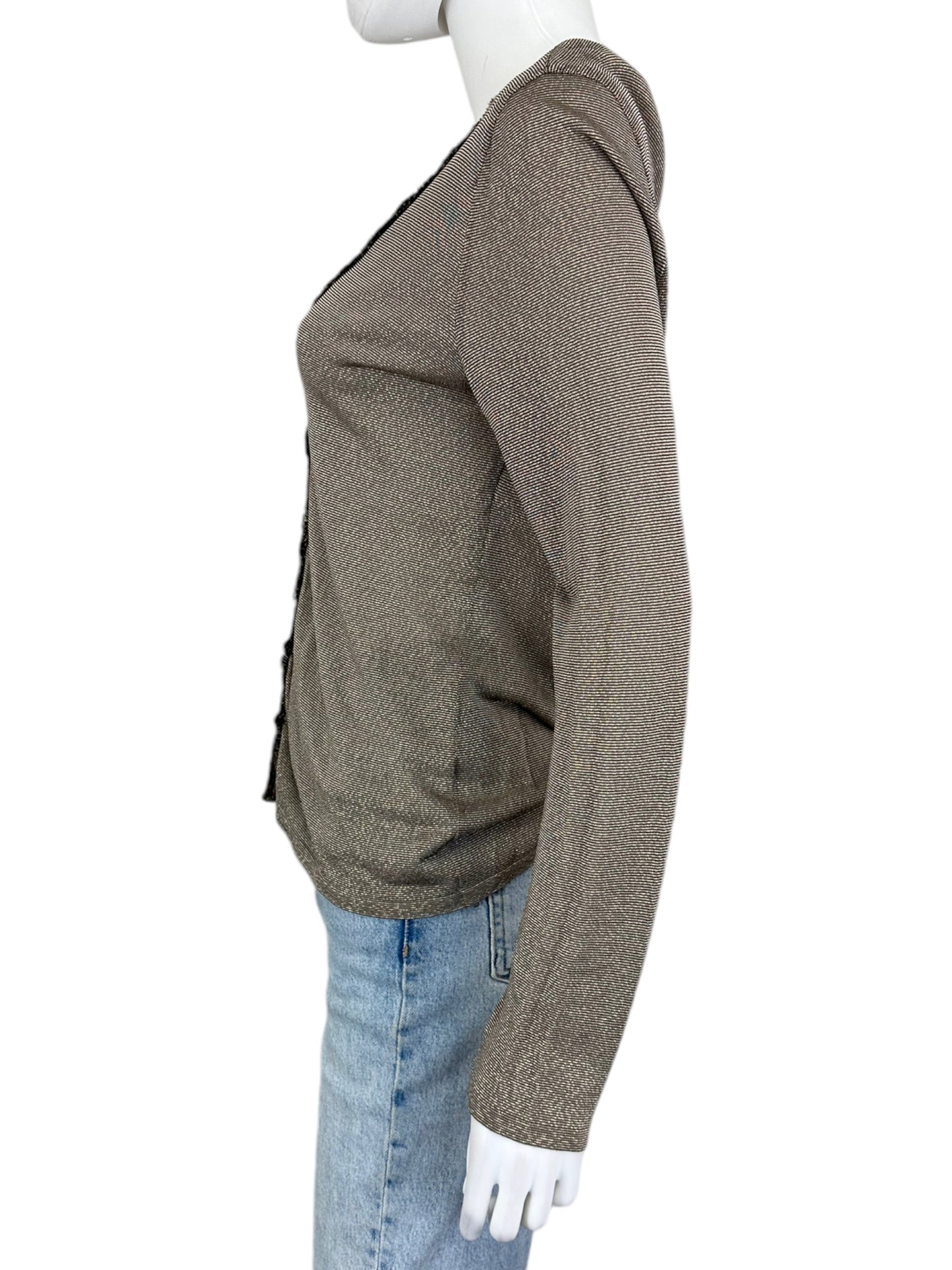 ESCADA Lightweight Brown Shimmer Sweater Cardigan Size 40