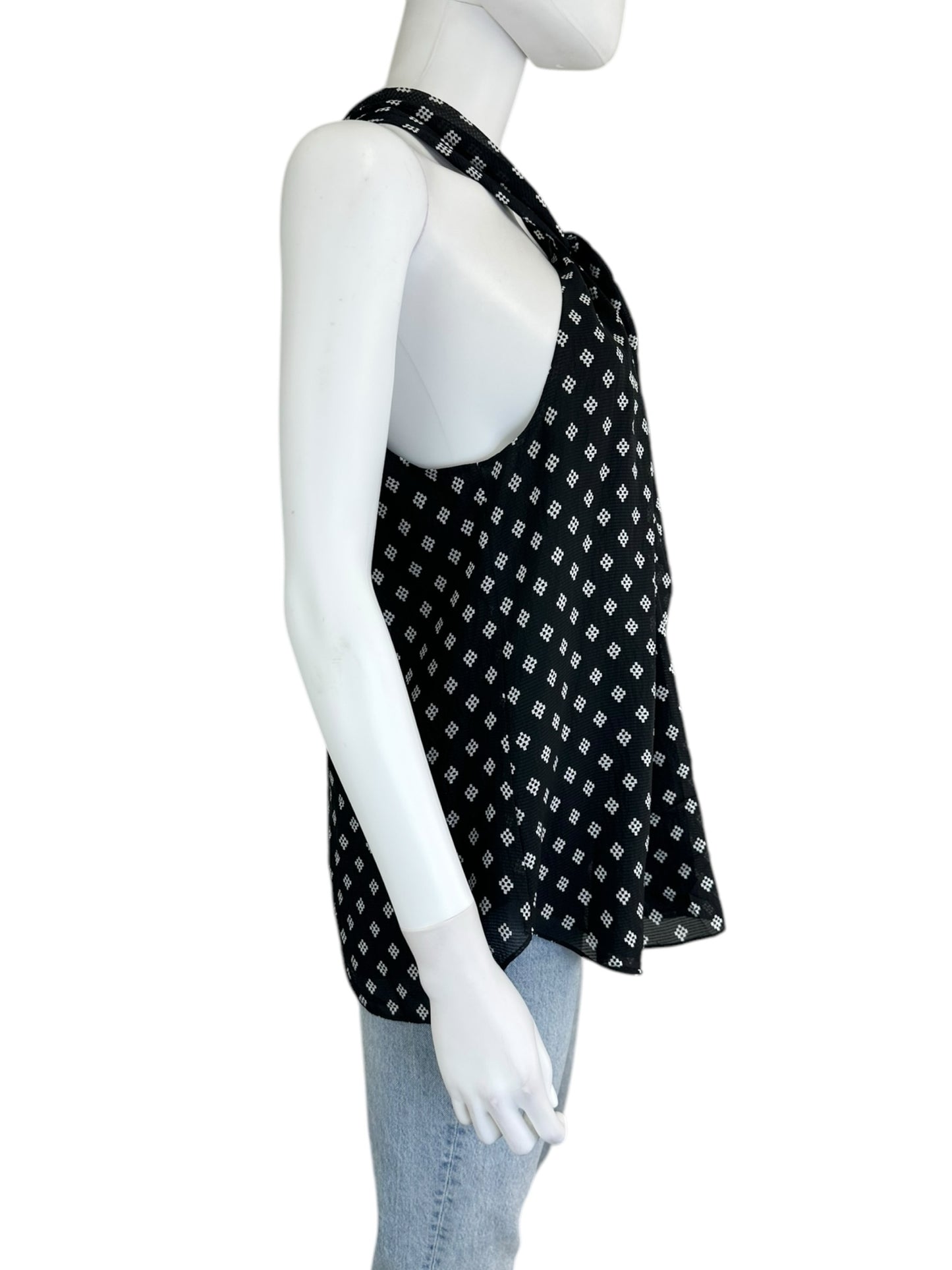 Joie Black 100% Silk Halter Blouse Size L