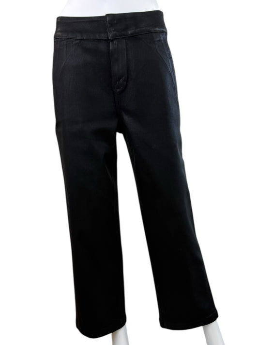 PAIGE Black Fog Luxe Coating NELLIE Trousers Size 29
