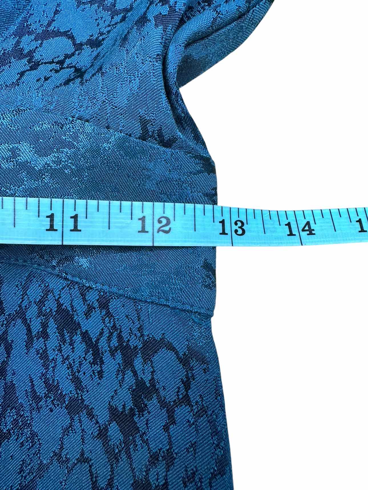 NWT Anthropologie Dark Teal Green Satin Wrap Dress Size 0