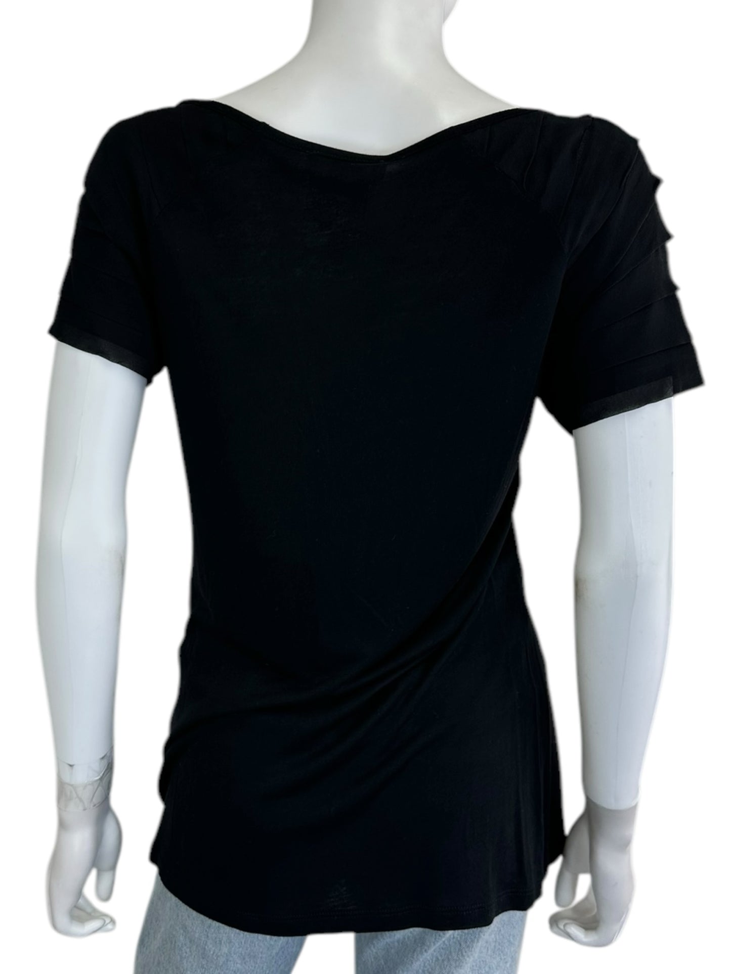 laurel 100% Silk Black Blouse Size 10