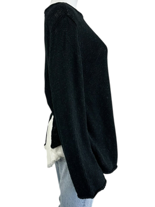bryn walker Black Linen Blend Sweater Size M