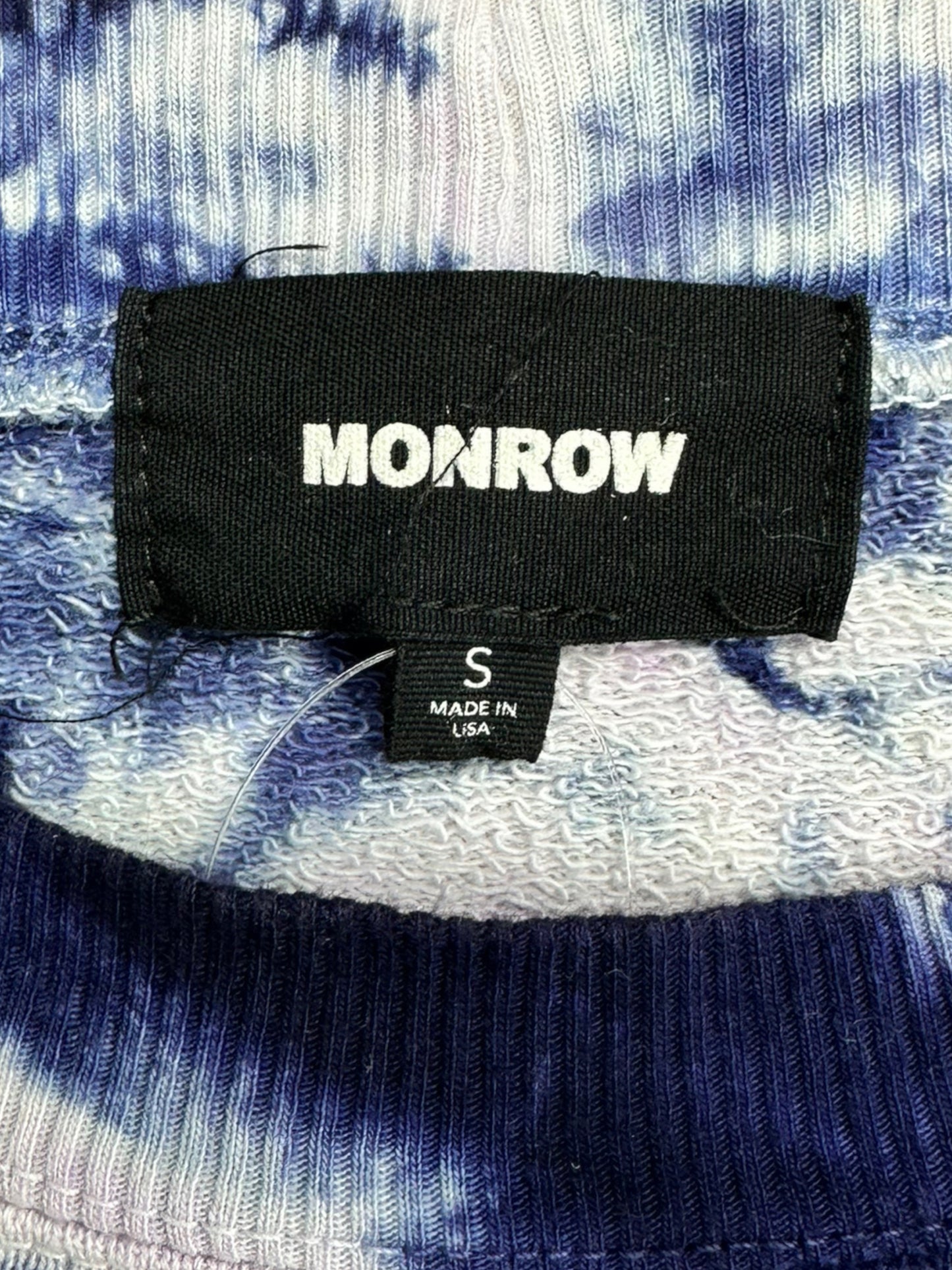 Monrow Navy 100% Cotton Tie Dye Sweatshirt Size S